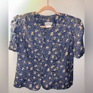 Blue Floral Blouse by Miss Dorby